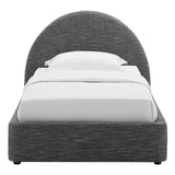 Resort Upholstered Fabric Arched Round Twin Platform Bed