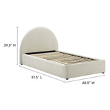 Resort Performance Velvet Arched Round Twin Platform Bed