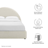 Resort Upholstered Fabric Arched Round King Platform Bed
