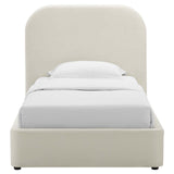 Keynote Performance Velvet Curved Twin Platform Bed