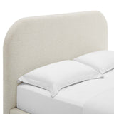 Keynote Upholstered Fabric Curved Full Platform Bed
