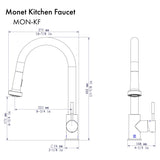 ZLINE Monet Kitchen Faucet in Polished Gold (MON-KF-PG)