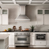 ZLINE 36" Designer Series Ducted Wall Mount Range Hood in Fingerprint Resistant Stainless Steel with Mirror Accents (655MR-36)