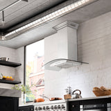 30" ZLINE CrownSound™Ducted Vent Wall Mount Range Hood in Stainless Steel with Built-in Bluetooth Speakers (KZCRN-BT-30)