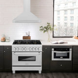 ZLINE 36 in. Convertible Fingerprint Resistant DuraSnow® Stainless Steel Range Hood with Stainless Steel Handle (KB4SNX-36)
