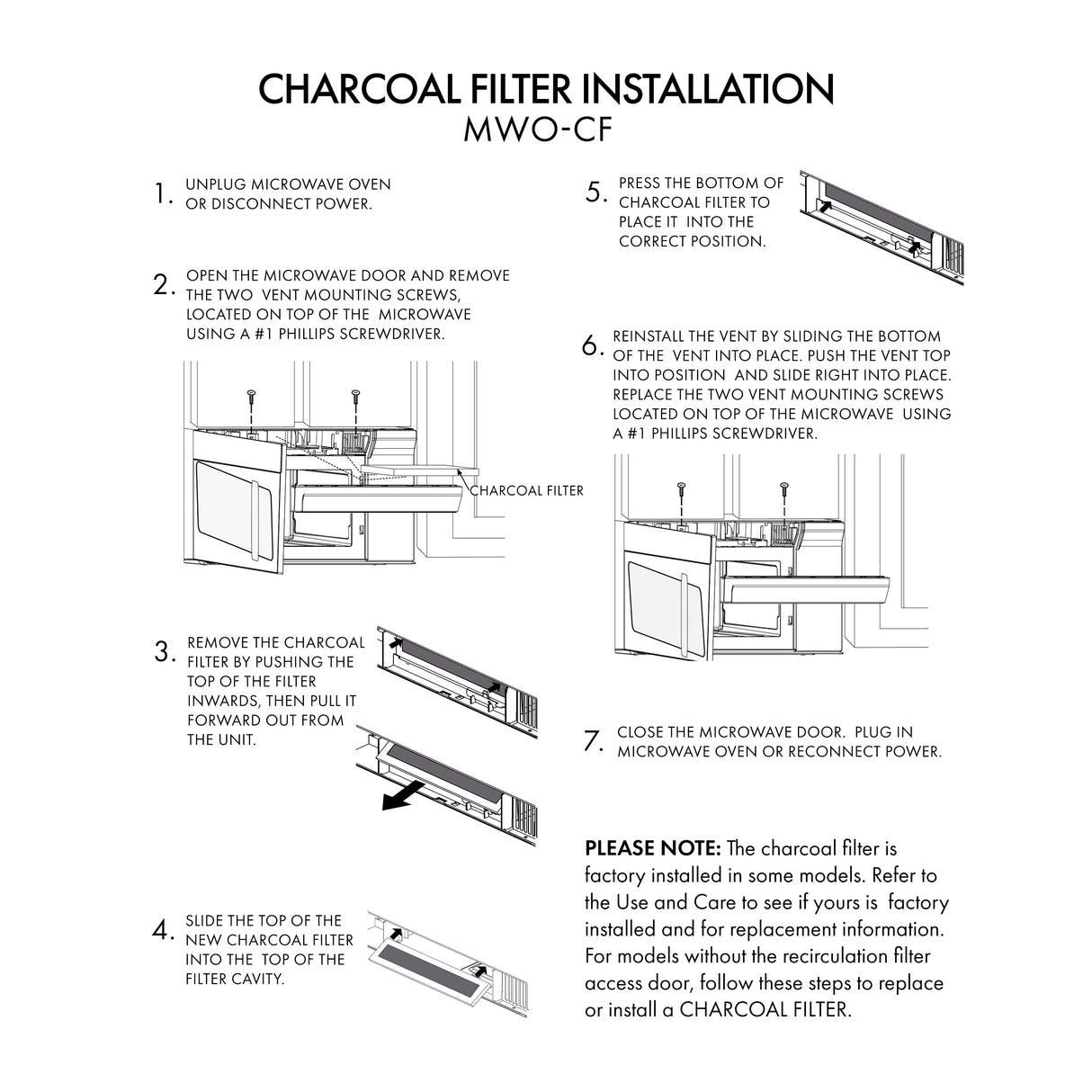 ZLINE Over the Range Microwave Charcoal Filters for MWO-CF
