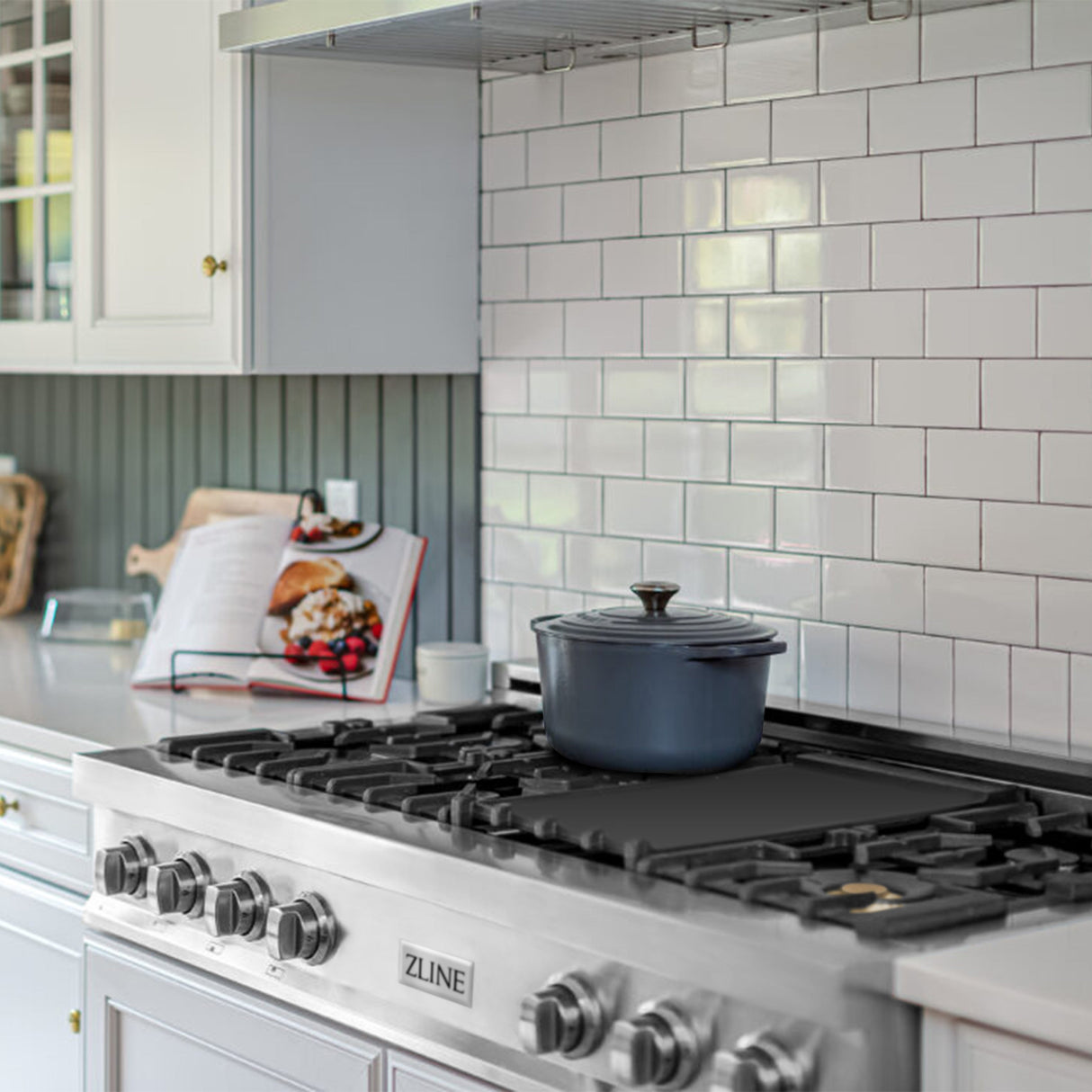 ZLINE 48 in. Legacy Gas Rangetop with 6 Brass Burners and Porcelain Cooktop in Stainless Steel (RT-BR-48)