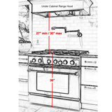 KUCHT 30 in. Professional Wall Mounted Range Hood 900CFM in Stainless Steel   KRH 11A