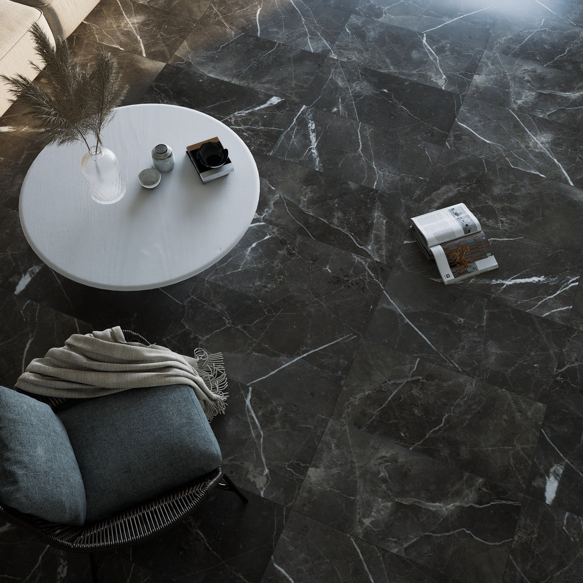 12 x 24 in Lumino Carbon Matte Pressed Glazed Porcelain Tile