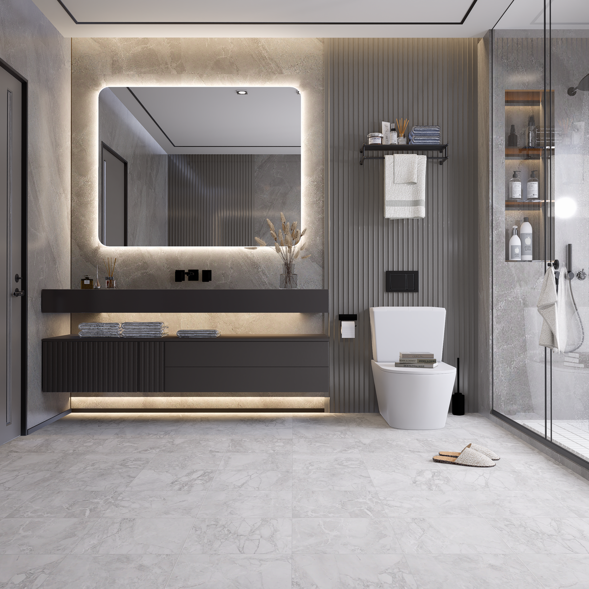 20 x 20 in Lumino Grigio Matte Pressed Glazed Porcelain Tile