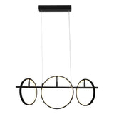 Lucca Circular 3-Light Adjustable Direction Led Pendant Light - Matte Black