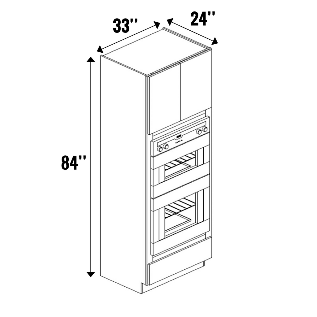 RTA - Cashmere Gloss - Tall Oven Cabinet - 33