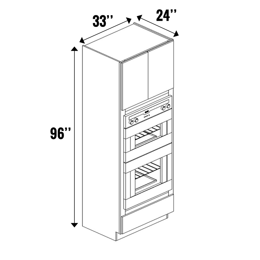RTA - Indigo Blue Matte - Tall Oven Cabinet - 33