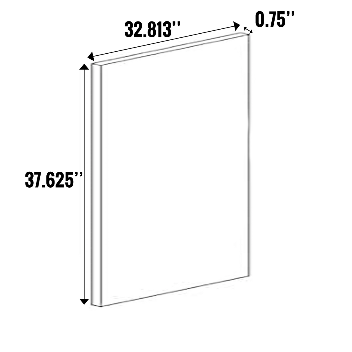 Olmo Textured - Base Microwave/Oven Cabinets Panel - 37.63 Inch Height x 32.81 Inch Width x 0.75 Inch Depth - M02-OCPNL-3