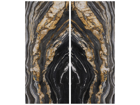 48 x 110 in Majesto Oro Noir Bookmatch Cut Honed Rectified Colorsync Sintered Slab 6 mm