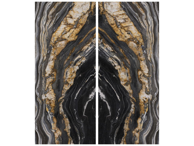 48 x 110 in Majesto Oro Noir Bookmatch Cut Honed Rectified Colorsync Sintered Slab 6 mm