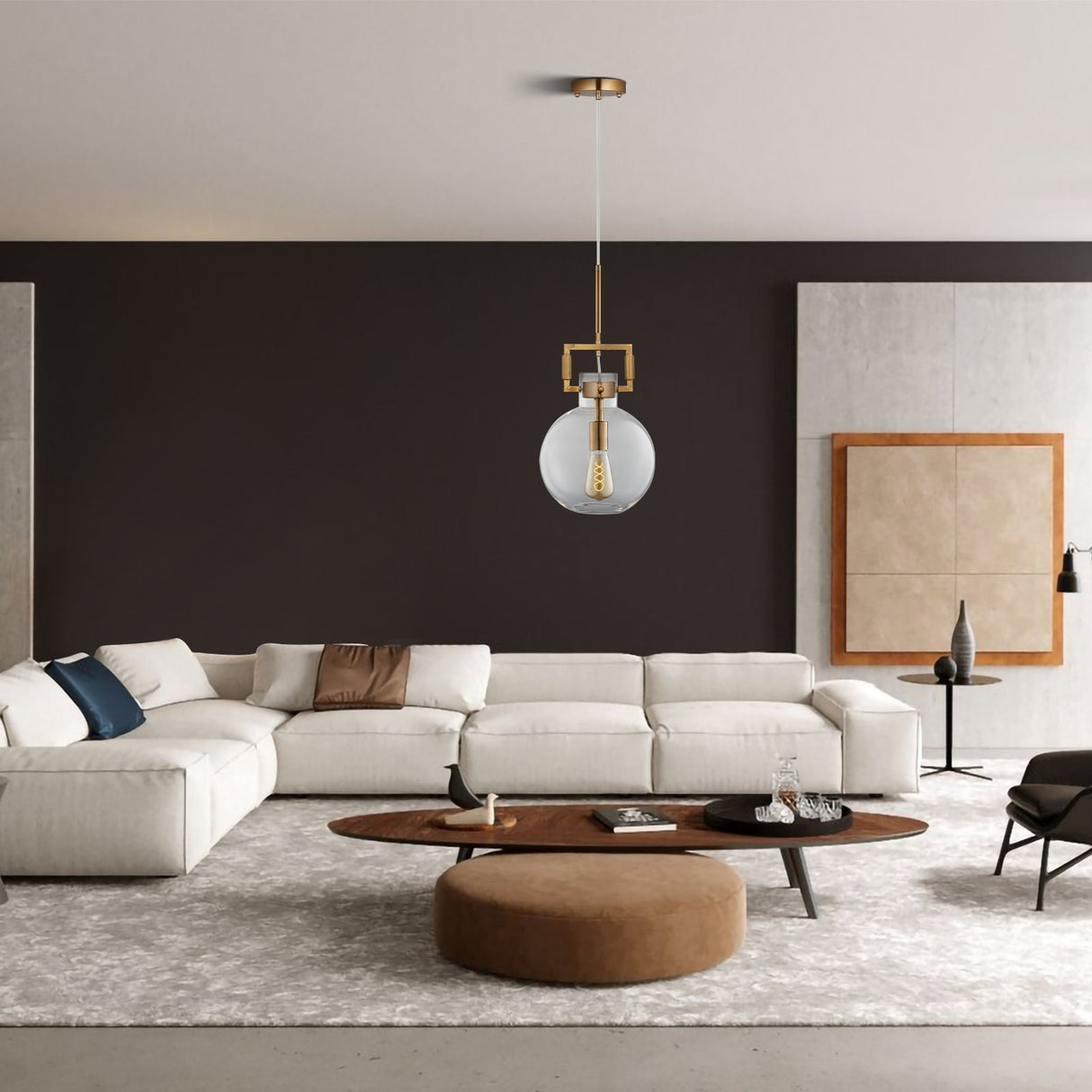 Tula Sphere Glass Indoor & Outdoor Pendant Light-Clear