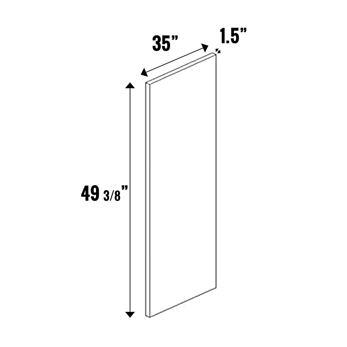 Guayana Gloss - Finished End Panel 1.5” Thick - 49.37 Inch Height x 35 Inch Width x 1.5 Inch Depth - M20-PNL35481.5