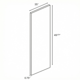 White Frozen Wood Textured - Finished End Panel - 49.37 Inch Height x 35 Inch Width x 0.75 Inch Depth - M04-PNL3548
