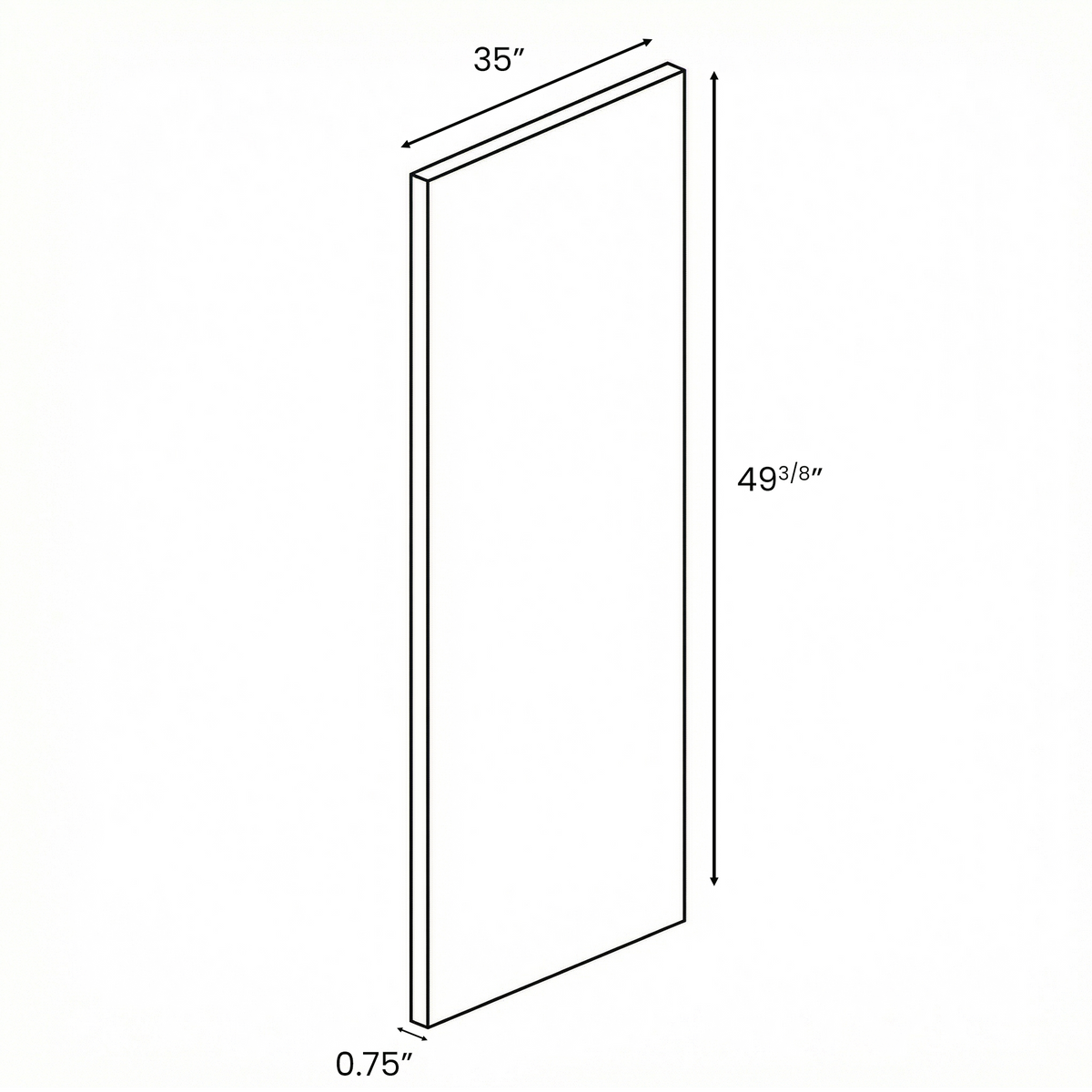 Olmo Textured - Finished End Panel - 49.37 Inch Height x 35 Inch Width x 0.75 Inch Depth - M02-PNL3548