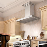 36" ZLINE CrownSound™Ducted Vent Wall Mount Range Hood in Stainless Steel with Built-in Bluetooth Speakers (KECRN-BT-36)