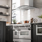 ZLINE 48" Convertible Vent Convertible Vent Wall Mount Range Hood in Stainless Steel & Glass (KN4-48)