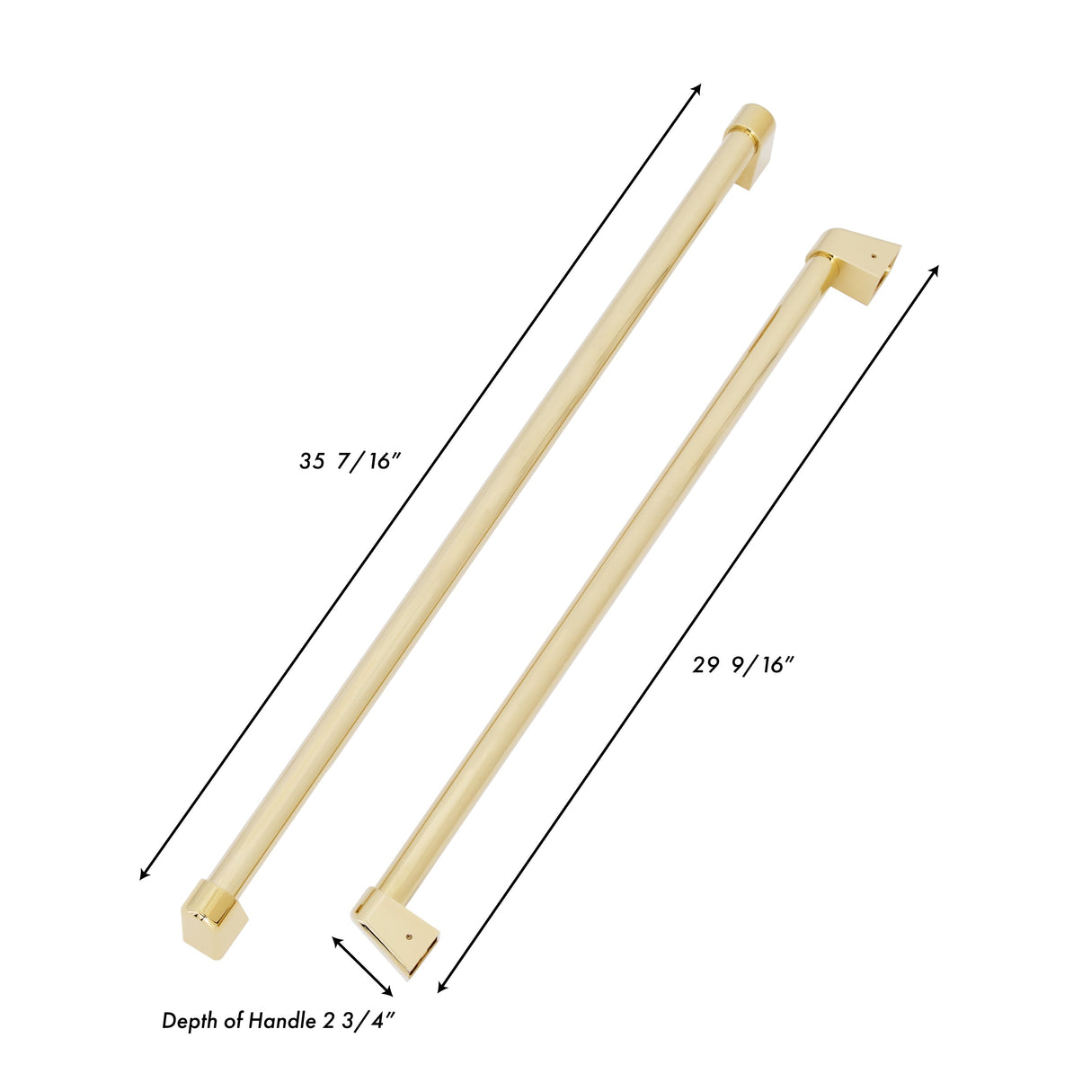 ZLINE Autograph Edition 36 in. Built-in Refrigerator Handles (Set of 3) in Polished Gold (RBIVHZ-G-36)