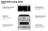 ZLINE 30 in. Kitchen Package Stainless Steel Gas Range and Over The Range Microwave with Traditional Handle (2KP-RGOTRH30)