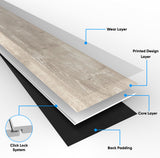 Permshield Rustic White SPC -6.5mm x 7'' x 48'' / 1.5mm IXPE pad attached