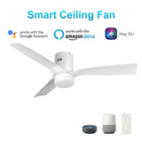 SPEZIA 48 inch 3-Blade Flush Mount Smart Ceiling Fan with LED Light & Remote