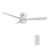 SPEZIA 48 inch 3-Blade Flush Mount Smart Ceiling Fan with LED Light & Remote
