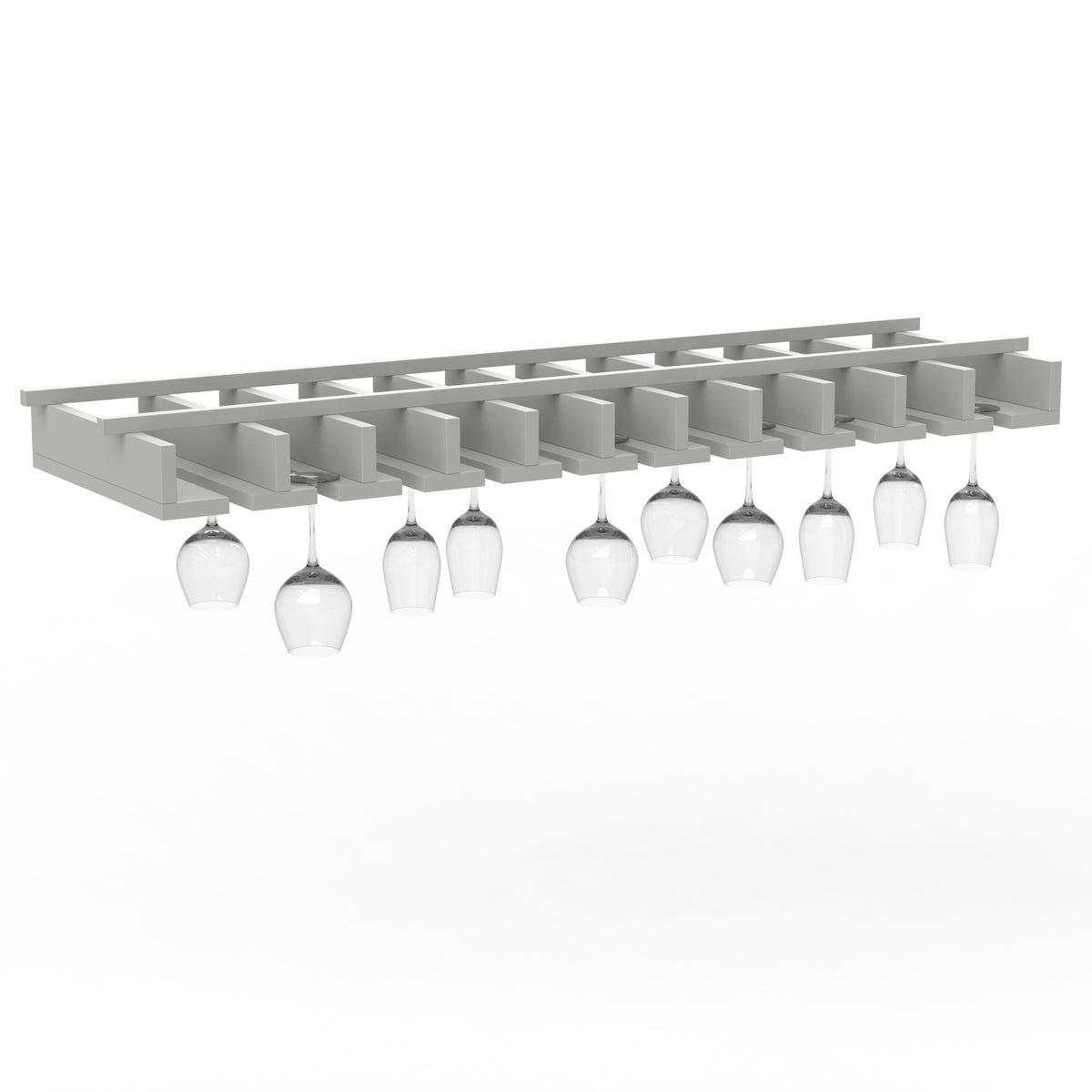Liberty Shaker Ashen - 34.5 Inch Stem Glass Holder Wall Cabinet - 34.5" Width x 2.75" Height x 10.5" Depth