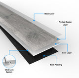 Permshield Lite Silver Grey SPC - 5.2mm x 7'' x 48'' / 1.5mm IXPE pad attached