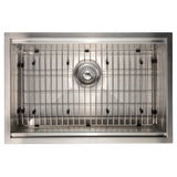 ZLINE 27 in. Garmisch Undermount Single Bowl Stainless Steel Kitchen Sink with Bottom Grid and Accessories (SLS-27)