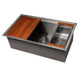 ZLINE 30 in. Garmisch Undermount Single Bowl Stainless Steel Kitchen Sink with Bottom Grid and Accessories (SLS-30)