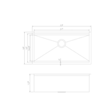 ZLINE 33 in. Garmisch Undermount Single Bowl Stainless Steel Kitchen Sink with Bottom Grid and Accessories (SLS-33)