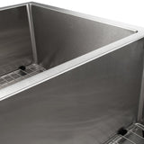 ZLINE 33 in. Chamonix Undermount Double Bowl Stainless Steel Kitchen Sink with Bottom Grid (SR60D-33)