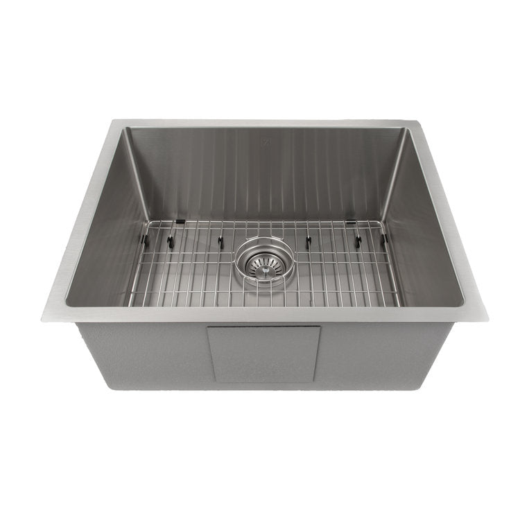 ZLINE 23 in. Meribel Undermount Single Bowl Stainless Steel Kitchen Sink with Bottom Grid (SRS-23)