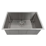 ZLINE 30 in. Meribel Undermount Single Bowl Stainless Steel Kitchen Sink with Bottom Grid (SRS-30)