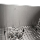 ZLINE 30 in. Meribel Undermount Single Bowl Stainless Steel Kitchen Sink with Bottom Grid (SRS-30)