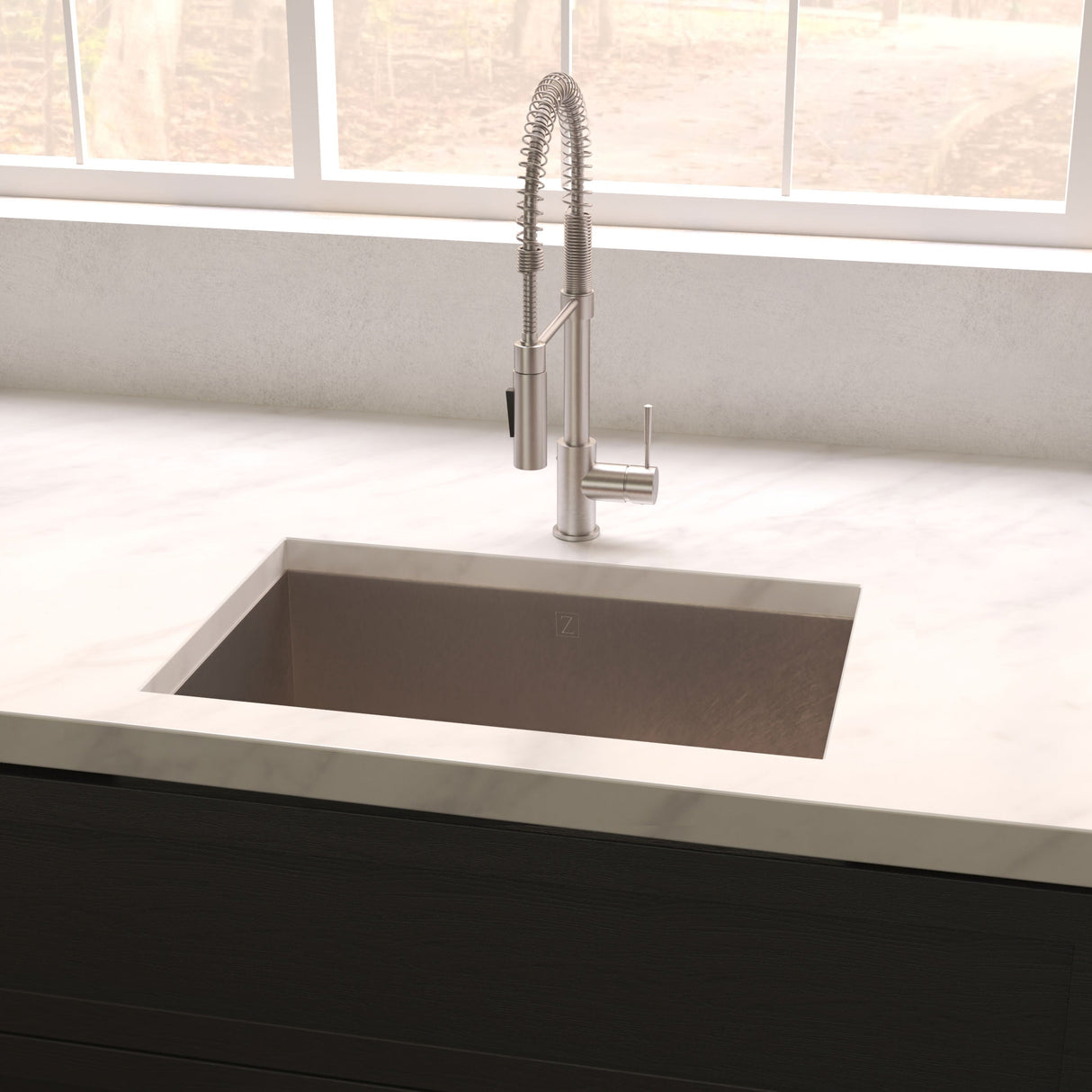 ZLINE 30 in. Meribel Undermount Single Bowl Satin Stainless Steel Kitchen Sink with Bottom Grid (SRS-30S)