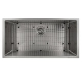 ZLINE 36 in. Meribel Undermount Single Bowl Stainless Steel Kitchen Sink with Bottom Grid (SRS-36)
