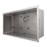 ZLINE 36 in. Meribel Undermount Single Bowl Stainless Steel Kitchen Sink with Bottom Grid (SRS-36)