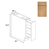 Slim Shaker Karamel - 9 Inch Spice Rack Base Cabinet - 09" Width x 34.5" Height x 24" Depth