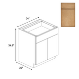 Slim Shaker Karamel - 24 Inch Double Door Base Cabinet - 24" Width x 34.5" Height x 24" Depth