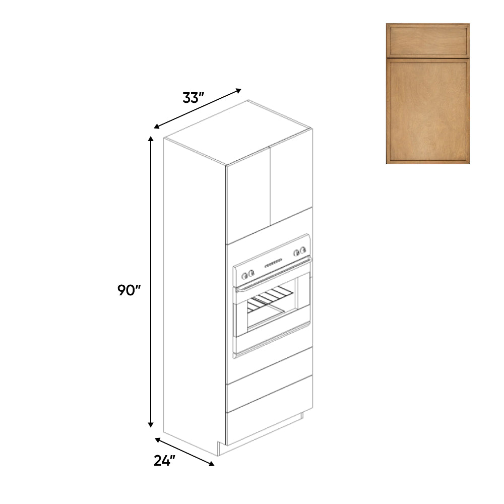 Slim Shaker Karamel - 33x90 Inch Single Oven Tall Cabinet - 33" Width x 90" Height x 24" Depth