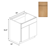 Slim Shaker Karamel - 24 Inch Sink Base Cabinet - 24" Width x 34.5" Height x 24" Depth