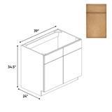 Slim Shaker Karamel - 39 Inch Sink Base Cabinet - 39" Width x 34.5" Height x 24" Depth