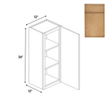 Slim Shaker Karamel - 12 Inch Height Single Door Wall Cabinet - 12" Width x 36" Height x 12" Depth