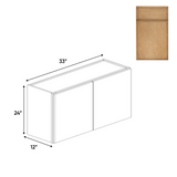 Slim Shaker Karamel - 33 Inch Height Double Door Wall Cabinet - 33" Width x 24" Height x 12" Depth